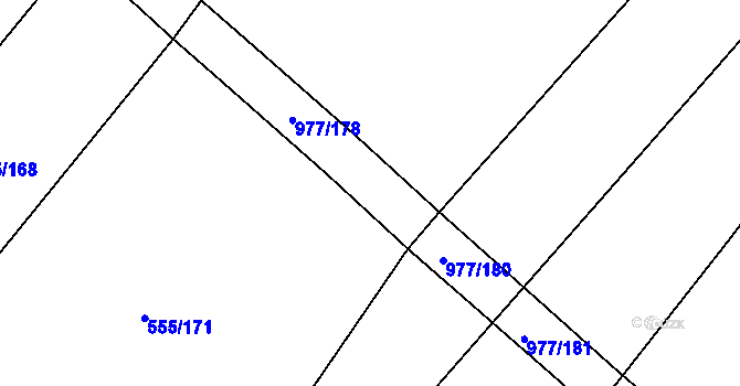 Parcela st. 977/179 v KÚ Kovanice, Katastrální mapa