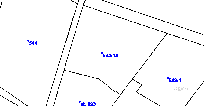Parcela st. 543/14 v KÚ Kovansko, Katastrální mapa