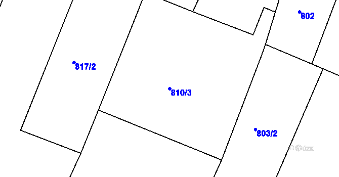 Parcela st. 810/3 v KÚ Kovansko, Katastrální mapa