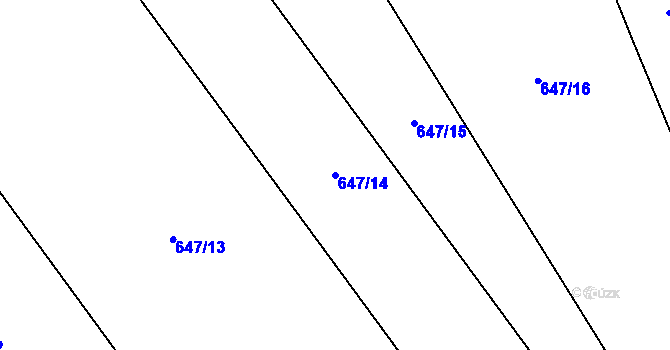 Parcela st. 647/14 v KÚ Kovansko, Katastrální mapa