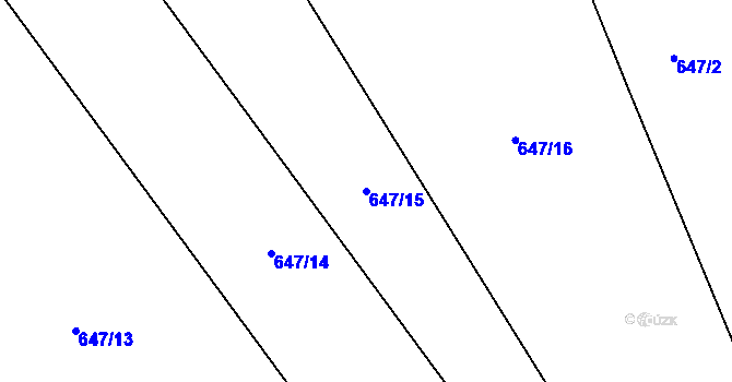 Parcela st. 647/15 v KÚ Kovansko, Katastrální mapa