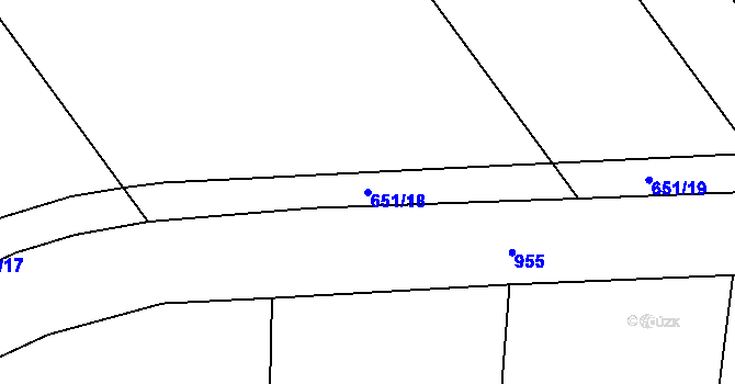 Parcela st. 651/18 v KÚ Kovansko, Katastrální mapa