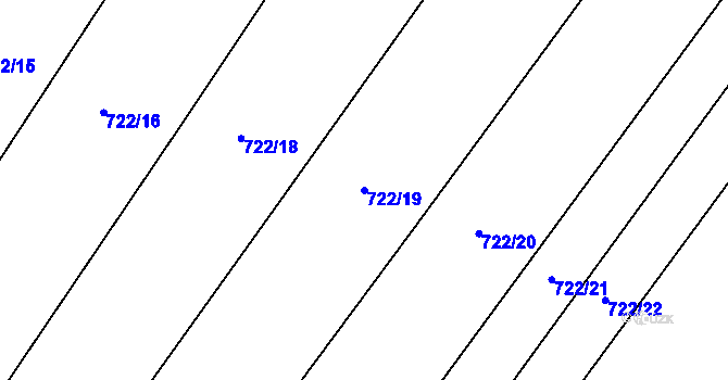 Parcela st. 722/19 v KÚ Kovansko, Katastrální mapa