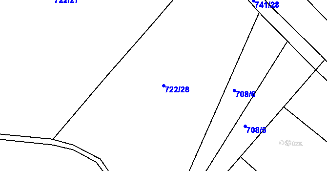 Parcela st. 722/28 v KÚ Kovansko, Katastrální mapa