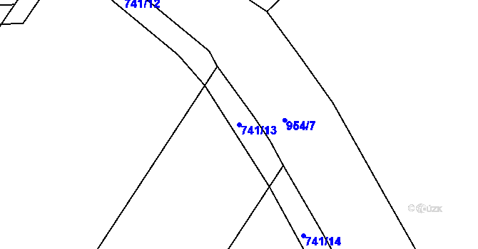 Parcela st. 741/13 v KÚ Kovansko, Katastrální mapa