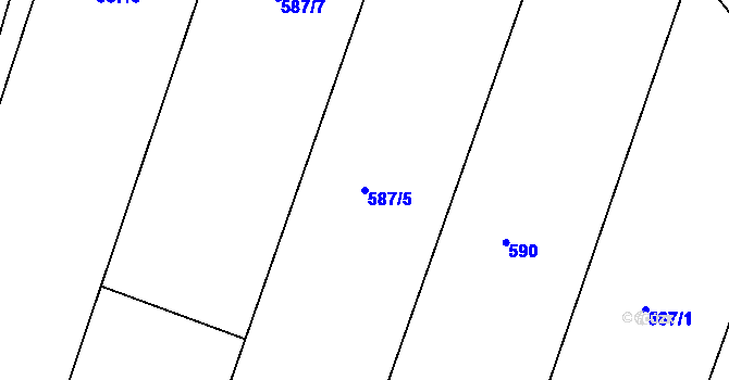 Parcela st. 587/5 v KÚ Kovansko, Katastrální mapa