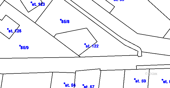 Parcela st. 122 v KÚ Kovářov, Katastrální mapa
