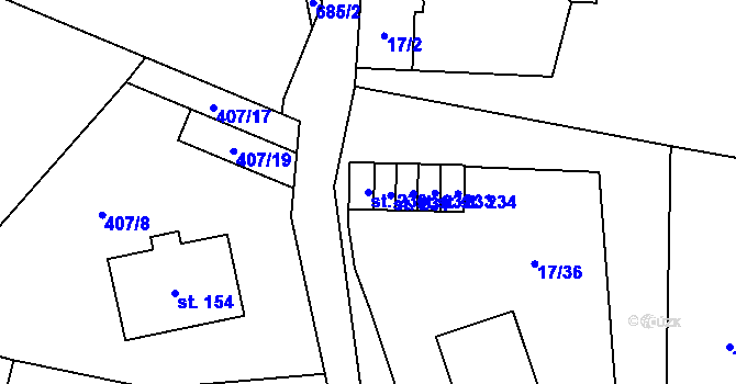 Parcela st. 230 v KÚ Kovářov, Katastrální mapa