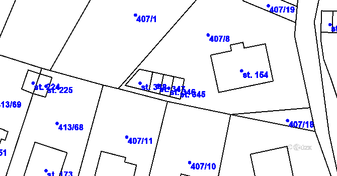 Parcela st. 346 v KÚ Kovářov, Katastrální mapa