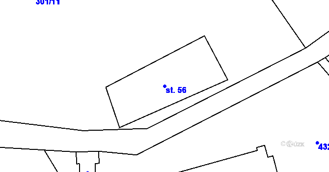 Parcela st. 56 v KÚ Březí u Kovářova, Katastrální mapa