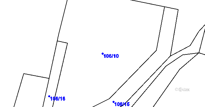 Parcela st. 106/10 v KÚ Březí u Kovářova, Katastrální mapa
