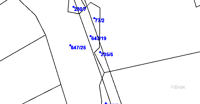 Parcela st. 235/5 v KÚ Březí u Kovářova, Katastrální mapa