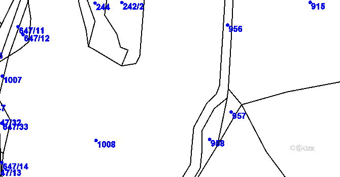 Parcela st. 247/22 v KÚ Březí u Kovářova, Katastrální mapa