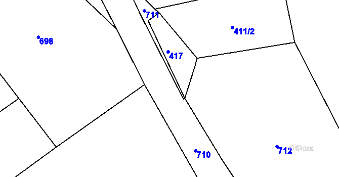 Parcela st. 694/22 v KÚ Březí u Kovářova, Katastrální mapa