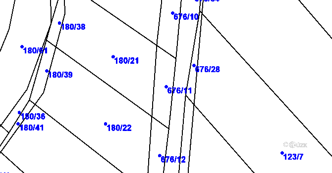 Parcela st. 676/11 v KÚ Radvánov, Katastrální mapa