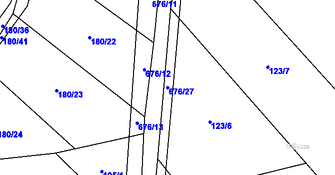 Parcela st. 676/27 v KÚ Radvánov, Katastrální mapa