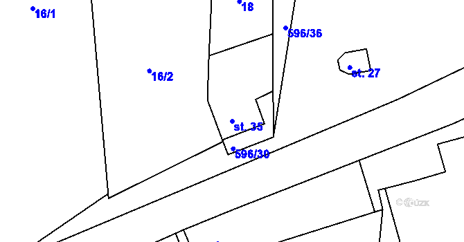 Parcela st. 35 v KÚ Vepice, Katastrální mapa