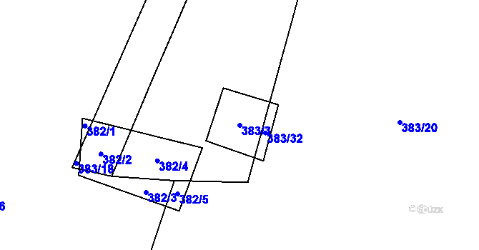 Parcela st. 383/3 v KÚ Vepice, Katastrální mapa