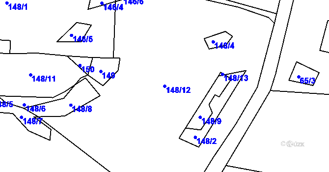Parcela st. 148/12 v KÚ Vepice, Katastrální mapa