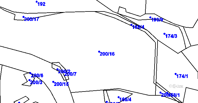 Parcela st. 200/16 v KÚ Vepice, Katastrální mapa