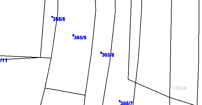 Parcela st. 365/8 v KÚ Vepice, Katastrální mapa