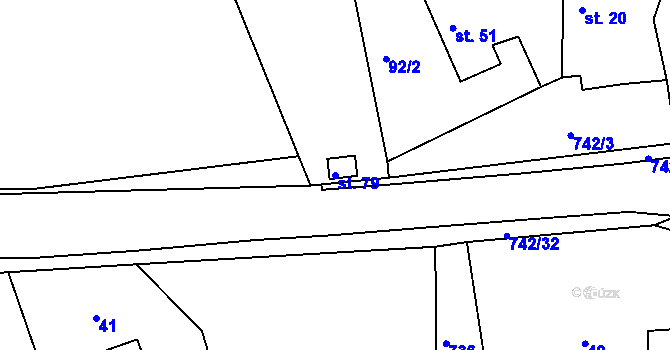 Parcela st. 79 v KÚ Kovářov u Seče, Katastrální mapa