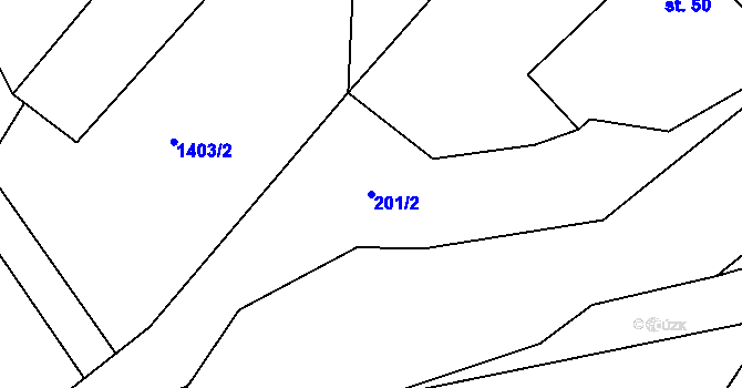 Parcela st. 201/2 v KÚ Kovářov u Seče, Katastrální mapa
