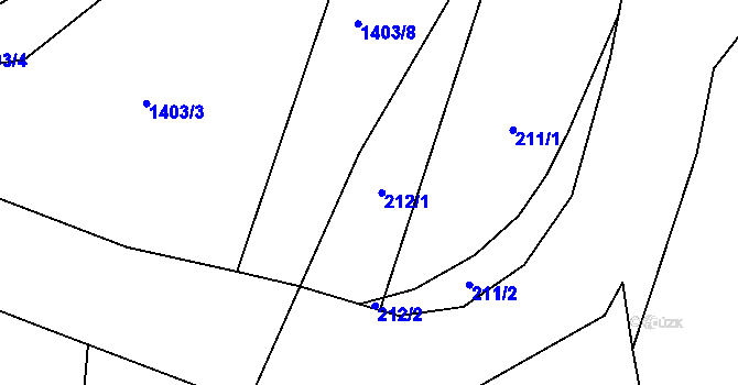Parcela st. 212 v KÚ Kovářov u Seče, Katastrální mapa