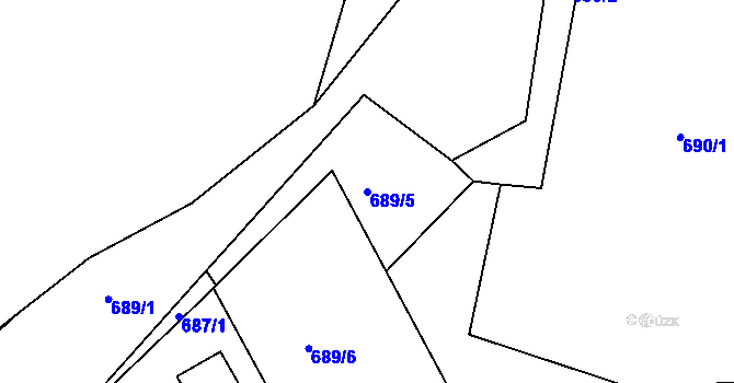 Parcela st. 689/5 v KÚ Kovářov u Seče, Katastrální mapa