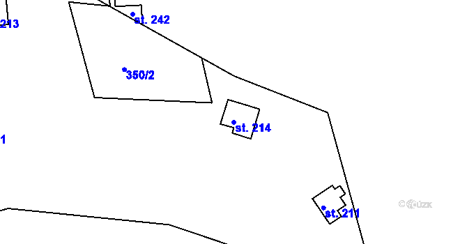 Parcela st. 214 v KÚ Kovářov u Seče, Katastrální mapa