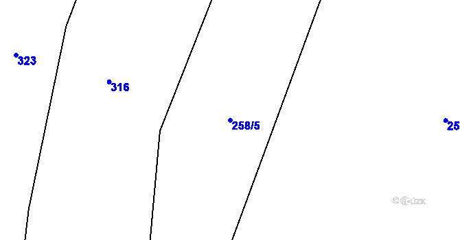 Parcela st. 258/5 v KÚ Kovářov u Seče, Katastrální mapa