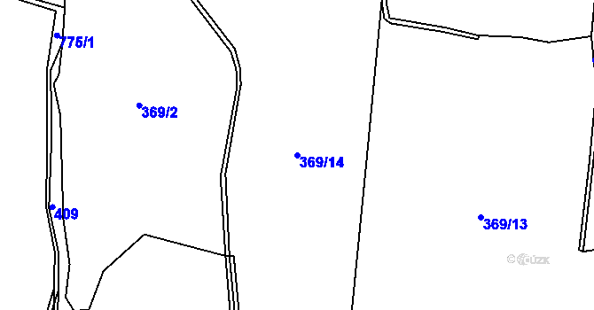 Parcela st. 369/14 v KÚ Kovářov u Seče, Katastrální mapa