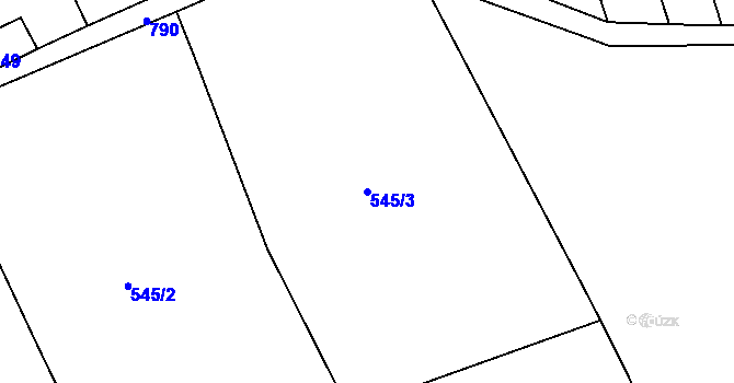Parcela st. 545/3 v KÚ Kovářov u Seče, Katastrální mapa