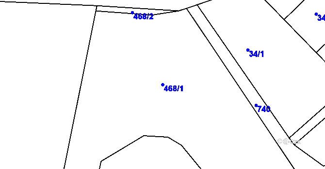 Parcela st. 468/1 v KÚ Kovářov u Seče, Katastrální mapa