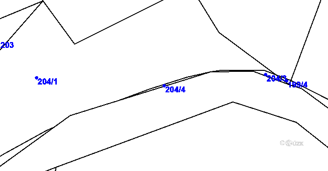 Parcela st. 204/4 v KÚ Kovářov u Seče, Katastrální mapa