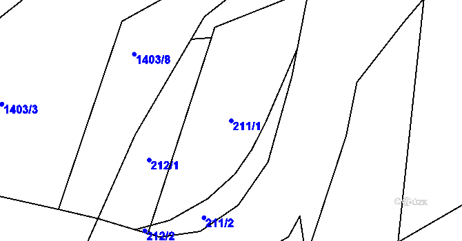 Parcela st. 211/1 v KÚ Kovářov u Seče, Katastrální mapa
