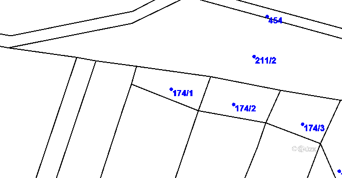 Parcela st. 174/1 v KÚ Kovářov u Bouzova, Katastrální mapa