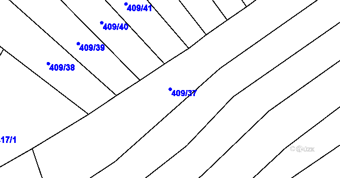 Parcela st. 409/37 v KÚ Kovářov u Bouzova, Katastrální mapa
