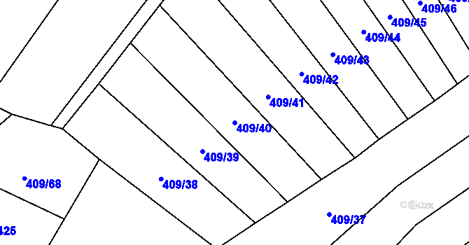 Parcela st. 409/40 v KÚ Kovářov u Bouzova, Katastrální mapa