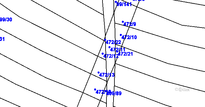 Parcela st. 472/12 v KÚ Kovářov u Bouzova, Katastrální mapa