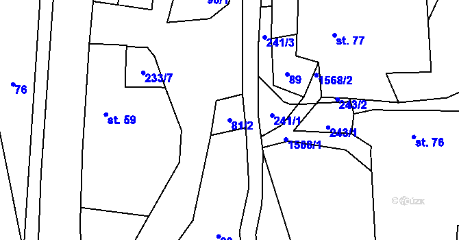 Parcela st. 81/2 v KÚ Kovářov u Potštátu, Katastrální mapa