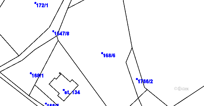 Parcela st. 168/6 v KÚ Kovářov u Potštátu, Katastrální mapa