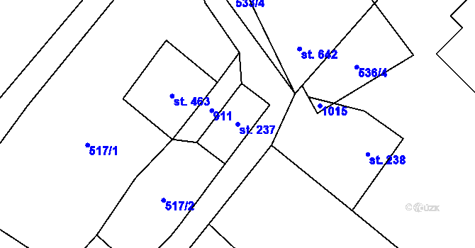 Parcela st. 237 v KÚ Kovářská, Katastrální mapa