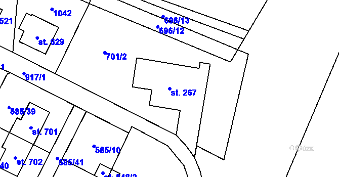 Parcela st. 267 v KÚ Kovářská, Katastrální mapa