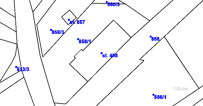 Parcela st. 498 v KÚ Kovářská, Katastrální mapa