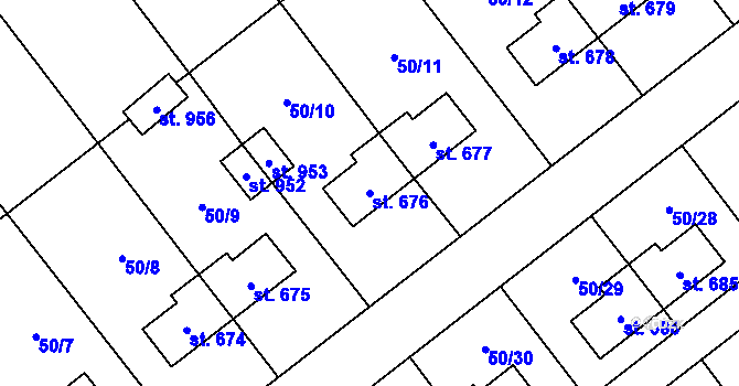 Parcela st. 676 v KÚ Kovářská, Katastrální mapa
