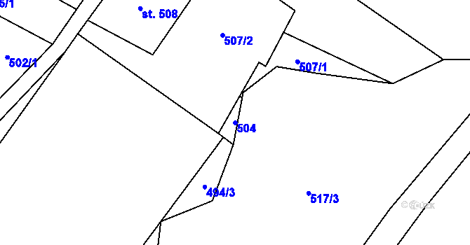 Parcela st. 504 v KÚ Kovářská, Katastrální mapa