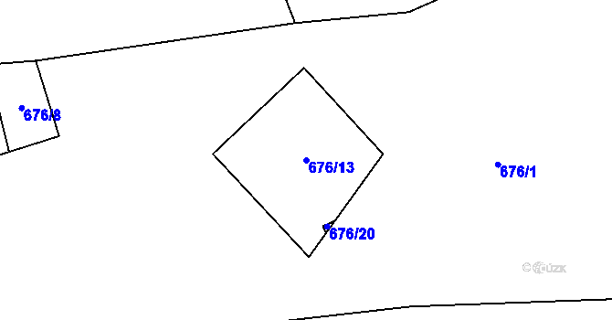 Parcela st. 676/13 v KÚ Kovářská, Katastrální mapa