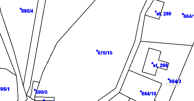Parcela st. 676/15 v KÚ Kovářská, Katastrální mapa
