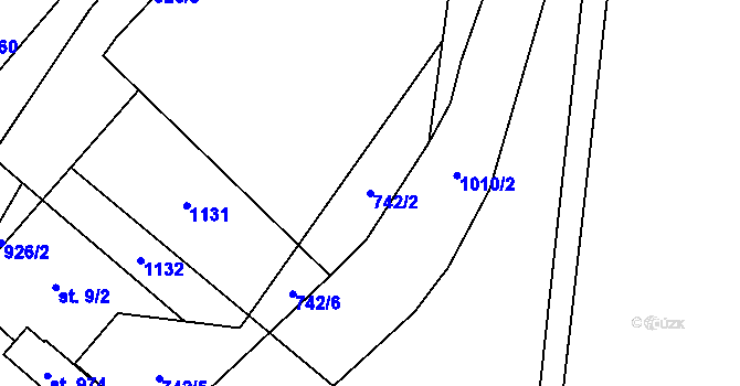 Parcela st. 742/2 v KÚ Kovářská, Katastrální mapa